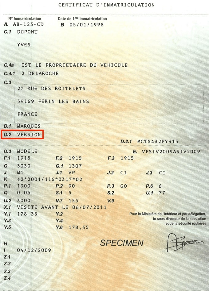 Type de variante