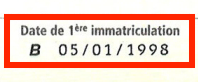 Date de mise en circulation B sur carte Grise