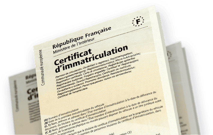 certificat d'immatriculation en 3d